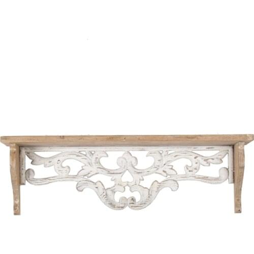 Hand carved vintage retro wooden decorative wall rack