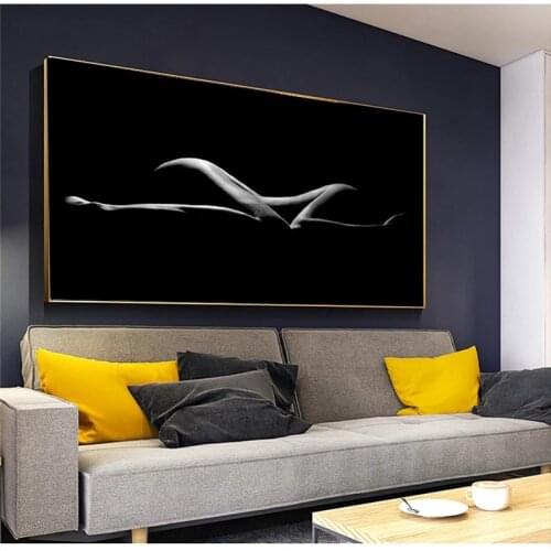 Sexy Black Nude Women Body Art Canvas Painting on The Wall Posters Prints Wall Pictures for Living Room Home Wall Cuadros Decor