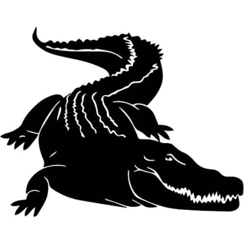 Scary Big Crocodile High Quality Creative Car Stickers Personality Pvc Car Window Waterproof Decals Black/white, 17cm*13cm