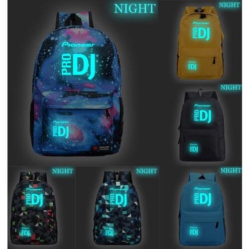 Pioneer Pro Dj Luminous Students Boys Girls Men Women School Bags Beautiful New Pattern Backpack Travel Bags Notebook Rucksack