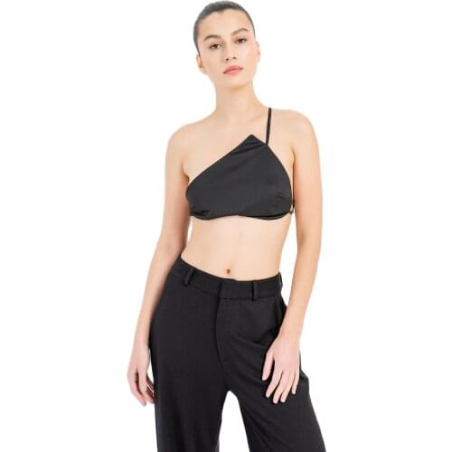 Sleeveless Fashion Strapless Bustier Corset Crop Tops Female Mesh Backless топ Crop asymmetric Off Shoulder Bustier Tank Top