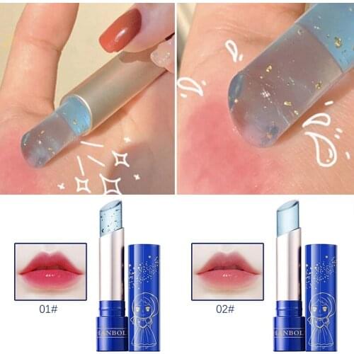 Moisturizing Base Makeup Gold Foil Lipstick Temperature Color Changing Lip Care Waterproof Beauty Natural Long Lasting Lip Balm