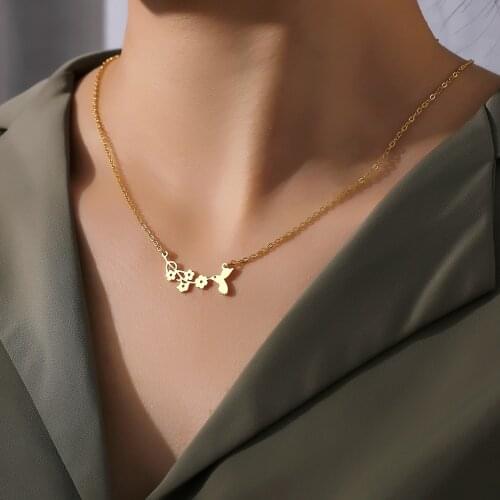 Vintage Blossoming Branch Hummingbird Necklaces Bird Flower Choker Nature Pendant Motivational Jewelry Gift for Her Collier