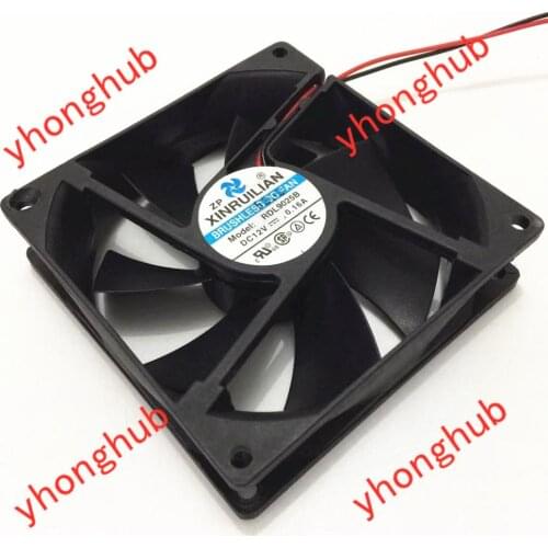 Xinruilian RDL9025B DC 12V 0.16A 90x90x25mm 2-Wire Cooling Square Fan