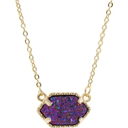 YJX Wholesale 6pcs Lot Genuine Gold Color Small Pendant Necklace Chic Handmade Statement Mini Jewelry Choker Boutique