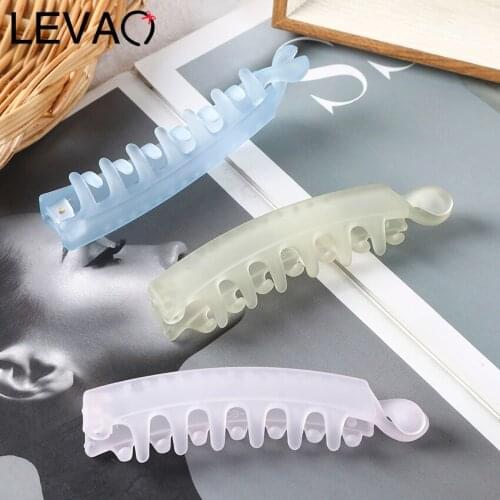 Levao Fashion Translucent Banana Clip For Women Hair Claws Hairclip Makeup Washing Tool Hairgrips Hair Accessories Headwear