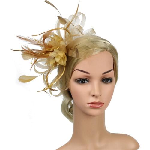 Feather Headdress Women Fascinators Clip Ladies Day Races Wedding Party Bridal Tiara Cocktail Tea Party Headwewar for Girls