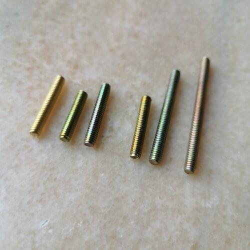10pcs/lot M4 Solid brass/color zinc plated whole threaded rod bar screw free head full thread rod lighting accessories