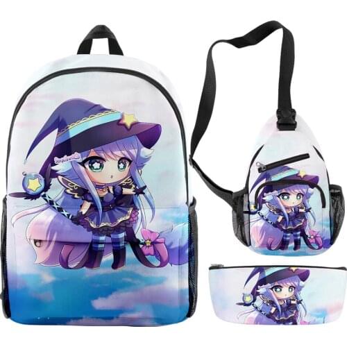 3pcs/set Gacha Life 3d Print School Backpack Boys Girls Backpacks Travel Crossbody Bag Pencil Case Kids Students Anime Backpack