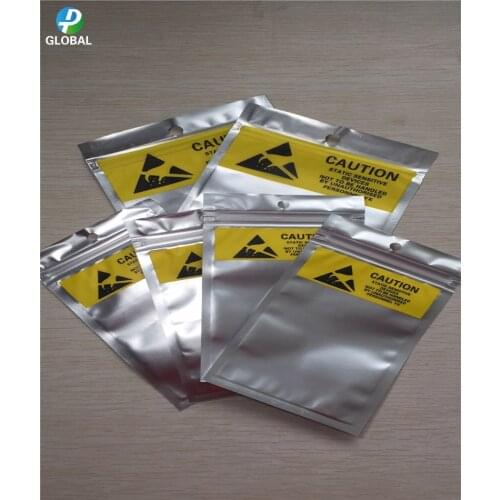 300pcs 10.5*15cm Self-sealing Electronic Components Batteries Anti Static Plastic Packaging Bag zip lock Storage Package Bags