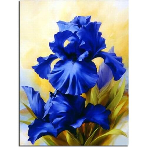 3D Blue flowers 40x50cm DIY Square Crystal Rhinestone Diamond Embroidery Pasted Paintings Diamond Mosaic Needlework Pictures