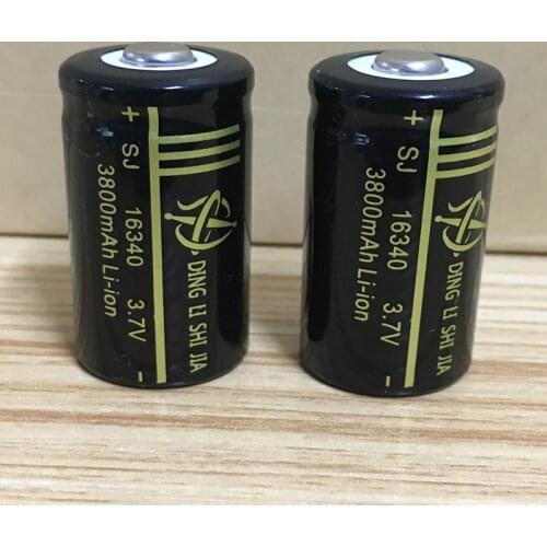 DING LI SHI JIA 4pcs 16340 Battery 3.7V Rechargeable 3800mAh Lithium Li-ion Battery CR123A Batteries for Laser Pen Cell