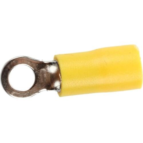 50 Pcs AWG 12-10 Pre Insulated Ring Terminals Cable Lug RV5.5-4S Yellow