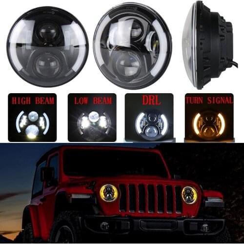 7 Inch Led Headlights Fog Light Turn Signal Headlamp 12/24V Wrangler Headlight Offroad Light Fit for JEEP Hummer Harley Moto