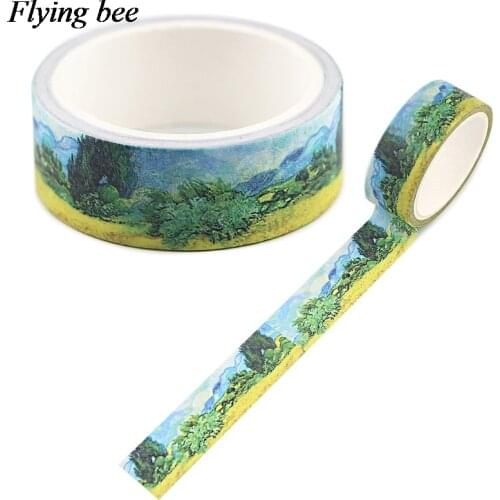Flyingbee 15mmX5m Landscape illustration Washi Tape Decorative Adhesive Tape Art Tape DIY Stickers Scrapbooking Diary X0948