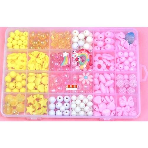 DIY Handmade Beaded Childrens Toy Educational Creative Loose Spacer Beads Jewelry Making Findings Sets Girls Christmas Gifts