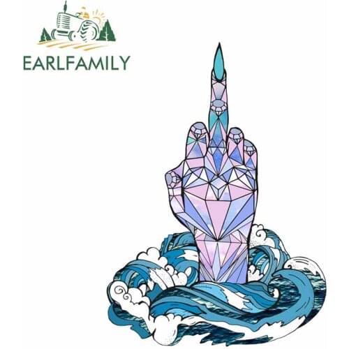EARLFAMILY 13cm x 9.5cm for Middle Finger Body for Car Decal Interesting Car Stickers Air Conditioner Scratch-proof Decoration