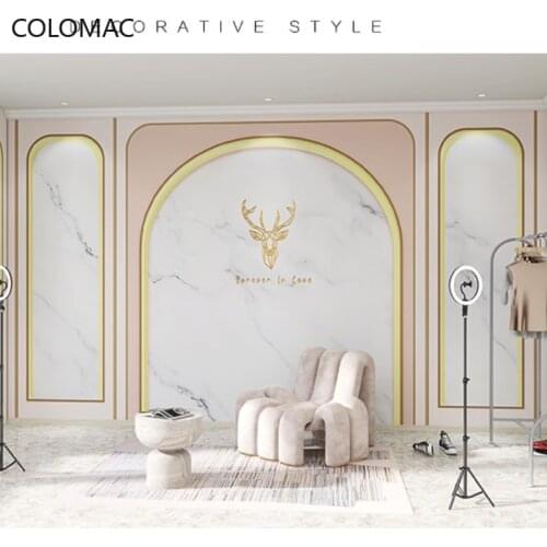 Colomac Custom Nordic Beauty Salon Marble Background Wallpaper Simple Clothing Shop Ornaments for Room Mural Drop Shopping