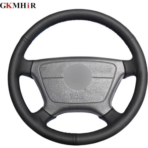 DIY Black Artificial Leather Car Steering Wheel Cover for Mercedes Benz E-Class W210 E 200 240 280 320 1995-2002 W1
