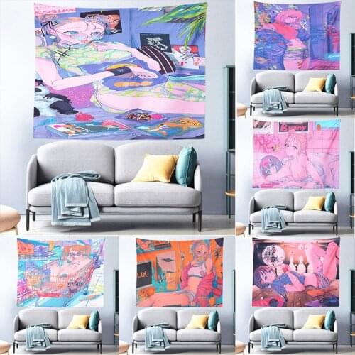 Kawaii Room Decor Tapestry Wall Hanging Landscape Background wall Decor Witchcraft Tapiz Mural чулки Bedrooms Occult Decor