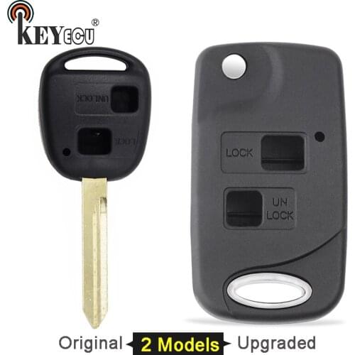 KEYECU for Toyota Yaris Carina Corolla Avensis Original/ Modified Flip Folding 2 Button Remote Key Shell Case Fob 3 Button TOY47