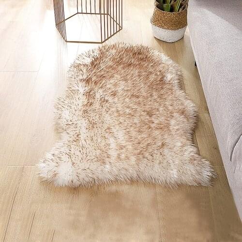 Imitation Wool Rugs Faux Non Slip Bedroom Shaggy Mats Soft Carpets For Living Room Bathroom Anti-slip Floor
