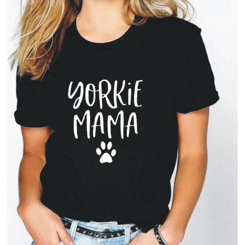 Summer Short Sleeve Tee Shirt Femme Casual Harajuku Fashion Yorkshire Terrier Yorkie Dog Mom T Shirt Women Tops Camiseta Mujer