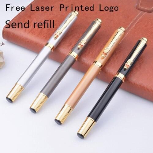 Customized metal signature pens, free laser printing LOGO business signature pens, metal ballpoint pens