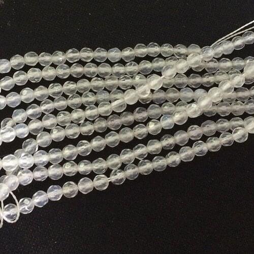 Fashion natural White carnelian stone agat onyx 6mm 8mm 10mm 12mm stone faceted round loose beads making romantic gift A19