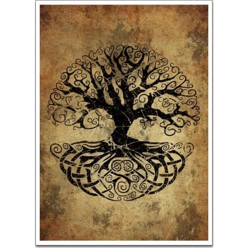 Canvas Print Yggdrasil Tree of Life Poster Decorative Picture Modern Wall Art Paintings Home Decor No Frame