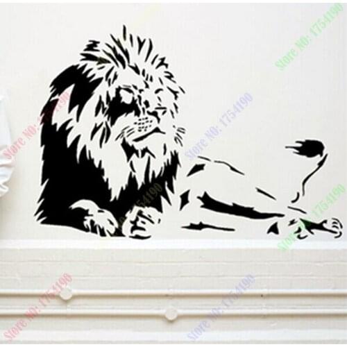 New Wall stickers Home decor SIze:560mm*850mm PVC Vinyl paster Removable Art Mural Lions Free Shipping