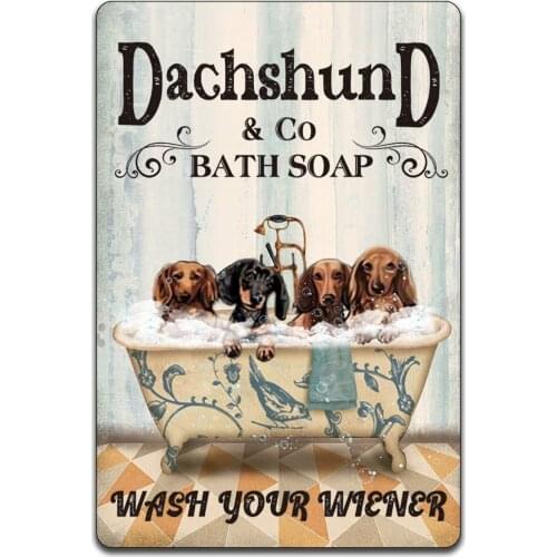 Tin Sign Garden Posters for Outside Dachshund Vintage Decor Metal Plates Pet Dogs Welcome Sign in Home Decor Golden Retriever