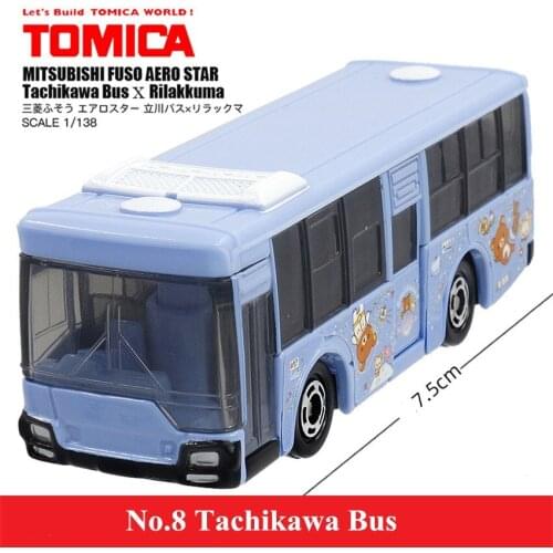 Original Tomy Mini No.8 Bus Collectibles Car 1:138 Disaster Model Kit Christmas Birthday Toys for Children Boys 879817