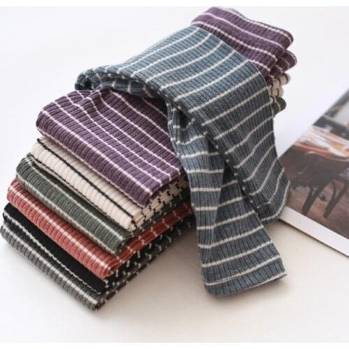 Autumn Childrens Leggings 2021 New Baby Girls Fashion Striped Leggings Pants Kids Girl Cotton Elasticity Skinny Pants Trousers