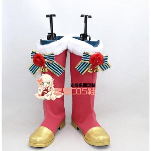 LoveLive! Love Live Christmas Honoka Kousaka Red Cosplay Shoes Boots X002