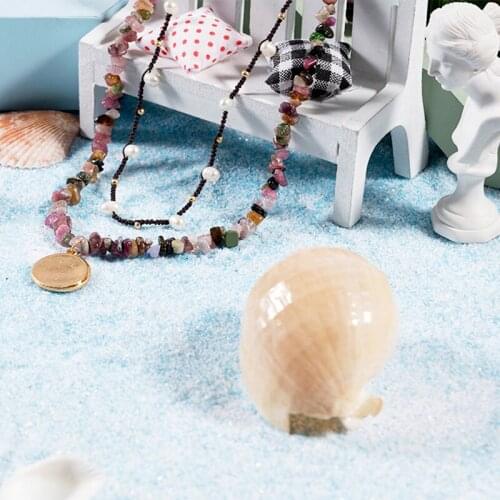 Colorful beads necklace Colorful Beads Gravel Turquoises Natural Semi-precious Stones Choker for Women Fashion Trendy Necklace