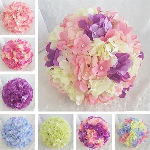 Hanging Decorative Flower Ball Centerpieces Silk Hydrangea Wedding Kissing Balls Pomanders Mint Wedding Decoration Ball