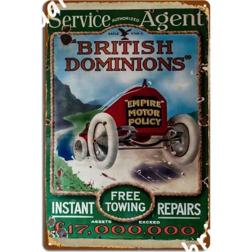 British Dominions Poster Metal Plaque Garage Club Vintage Wall Cave Wall Decor Tin Sign Posters