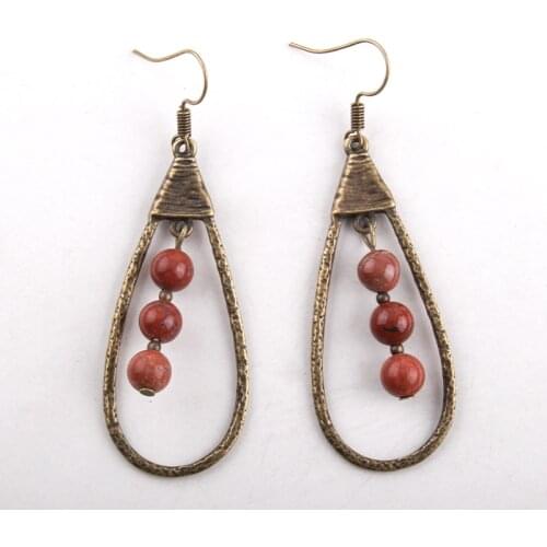 RH Fashion Bohemian Jewelry Accessory Metal Drop Stone Earrings Jewellery Wedding Party Gifts Women Earrings