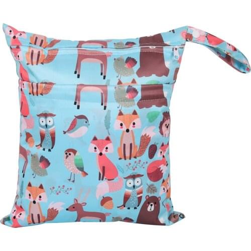 1pc 30*36cm Wet Dry Bag Diaper Bag Insert Two Zippered Wet Dry Bag Baby Diaper Bag Nappy Bag Waterproof Reusable Washable