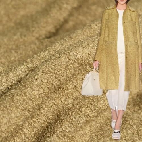 White Waxberry Camel Circles Tweed 100%Wool Garment Materials Women Jacket Overcoat DIY Sewing Cloth Fabrics Tailor Freeshipping