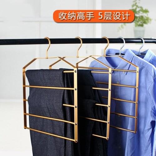 Aluminum Alloy Trousers Rack Pants Clip Pants Hanging Pants Hanger Multifunctional Wardrobe Storage Pants Brace Multi-Layer