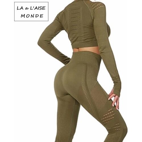 Female Yoga Long-sleeved Suit Large Size Breathable Elastic Quick-drying Sports Fitness Suit Active Wear Women Sportswear