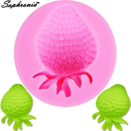 Sophronia Strawberry Fruit 1pcs UV Resin Jewelry Liquid Silicone Mold 3D Resin Mold For DIY Making Jewelry Art Mould F1167