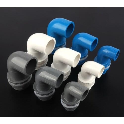 1pc Inner Dia 20/25/32mm PVC 90 Degree Elbow Connectors Fish Tank Water Pipe PVC Joint Aquarium Water Inlet Water Tank Elbow Ada