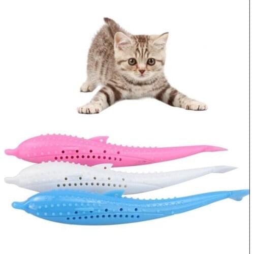 10 Pcs/lot Teeth Grinding Catnip Toys Funny Interactive Cat Toy Pet Kitten Chewing Vocal Toy Claws Dolphin For Cats
