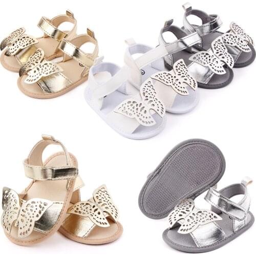 2020 New Newborn Toddler Infant Baby Boys Girls Soft Sole Crib Shoes Cute Butterfly Summer Sandals Shoes 0-18 Months