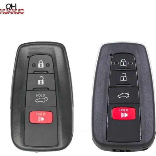 3+1/4 Buttons Replacement Shell Smart Remote Car Key Case Fob for Toyota C-HR RAV4 Prius 2018-2019