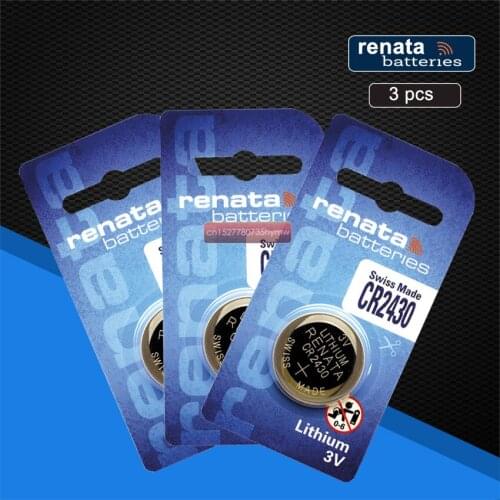 3pc Renata CR2430 3V 100% original brand new For car key watch remote control toy High-Performance Button Battery