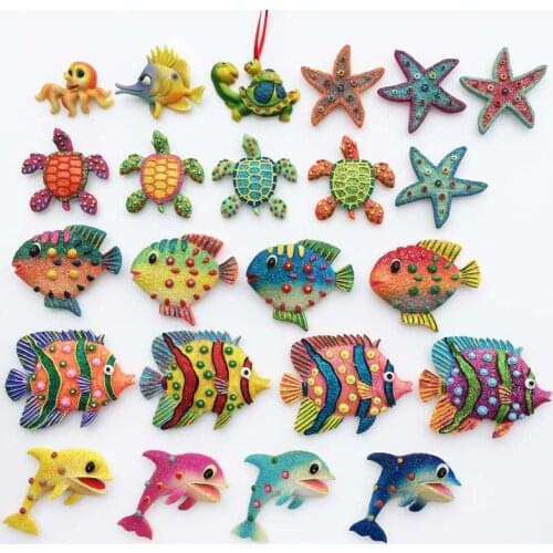 Fish Dolphin Octopus Starfish 3D Fridge Magnets Decorative Magnetic Refrigerator Stickers Kids Educatio Stereoscopic